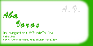 aba voros business card
